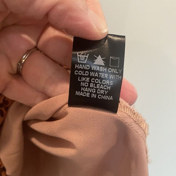 Dress Forum Los Angeles Dress Small Tan Floral Boho Prairie Ruffle Fall Colors - Picture 12 of 13